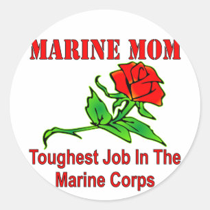 Jobb för marin- mamma för USMC mest tuff i Runt Klistermärke