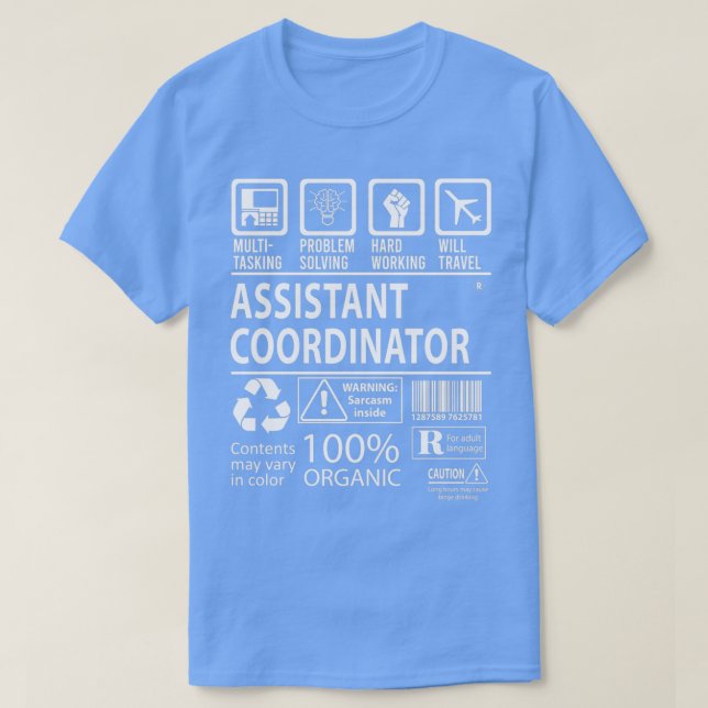 Jobb G för Auktoriserad av multitasking för biträd T Shirt (Design framsida)