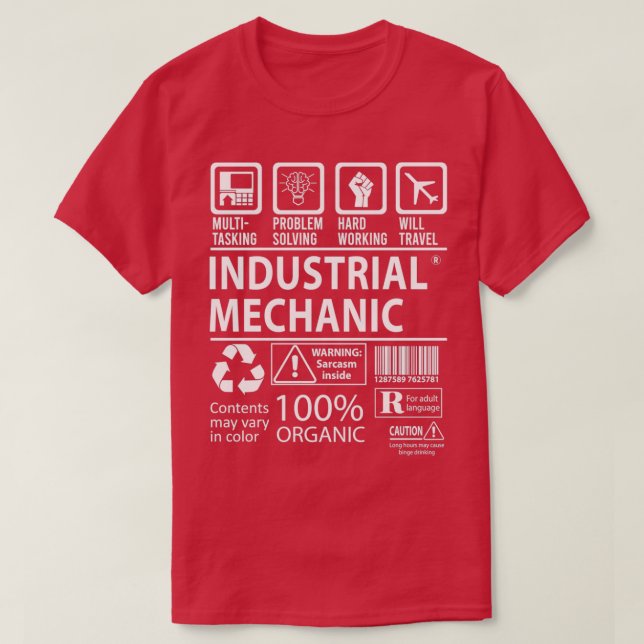 Jobb - Gif för industrimekaniskt multitasking-Aukt T Shirt (Design framsida)