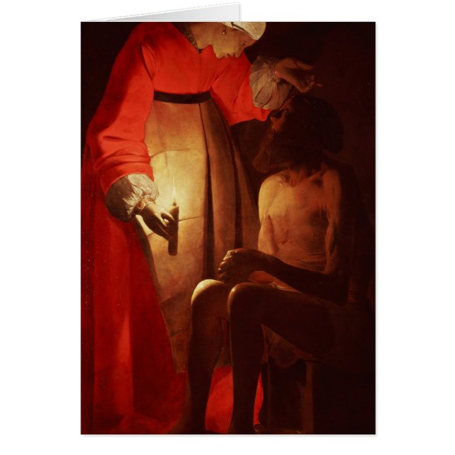 Jobb som förlöjligas av hans fru hälsningskort (Framsidan)