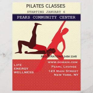 Jobba på det! Pilates Yoga Exercise Workout Reklamblad