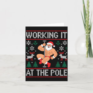 Jobbar på det på Le Roliga Tomte Dansar Fula Chri Kort