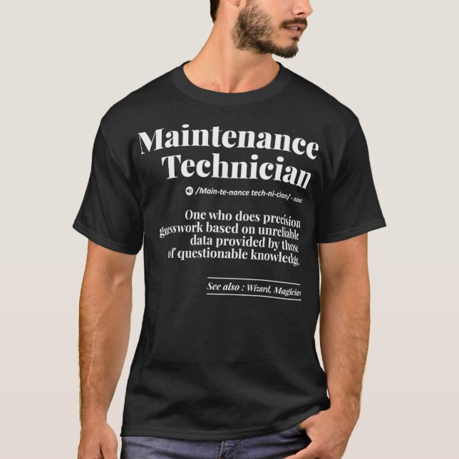 Jobbdefinitionstekniker för underhåll, gift M T Shirt (Framsida)