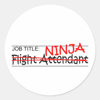 Jobbrubrik Ninja - Flygassistent Runt Klistermärke