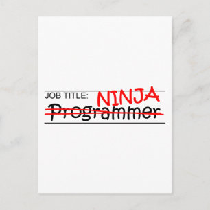 Jobbrubrik Ninja - Programmer Vykort