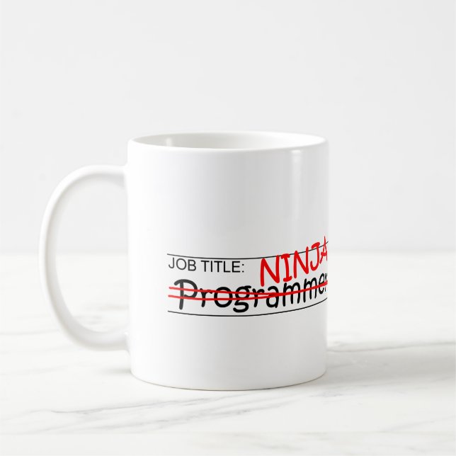 Jobbtitel Ninja - programmerare Kaffemugg (Vänster)