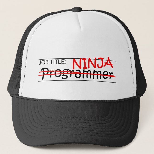 Jobbtitel Ninja - programmerare Truckerkeps (Framsida)