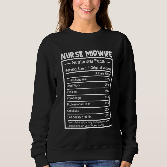 Jobbtitel Worker Näringsfacts Nurse Midfru T Shirt (Framsida)