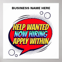 Jobs Help Wanted Now Hiring Employees Custom Poster