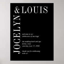 Jocelyn Black Modern Bröllop Poster