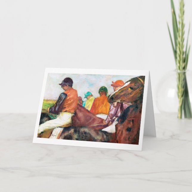 Jockey and Horse, Edgar Degas Kort (Framsida)