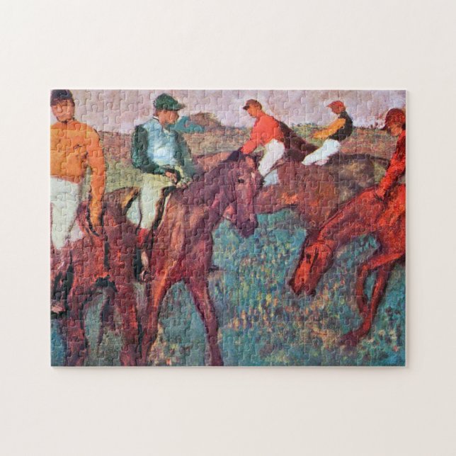 Jockey and Horse, Edgar Degas Pussel (Horisontell)
