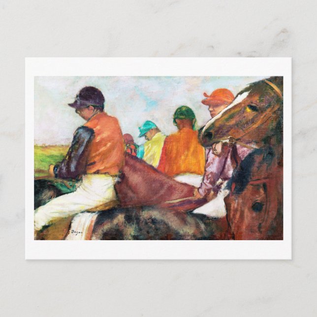 Jockey and Horse, Edgar Degas Vykort (Framsida)