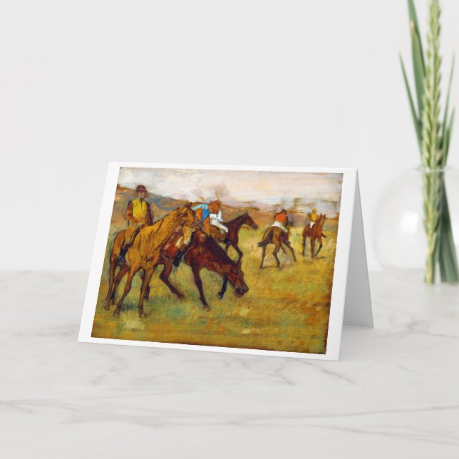 Jockey and Horse (Före Tävling), Edgar Degas Kort (Framsida)