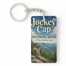 Jockey Cap Fryeburg Maine Rektangel Akryl Nyckelri