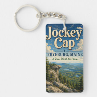 Jockey Cap Fryeburg Maine Rektangel Akryl Nyckelri