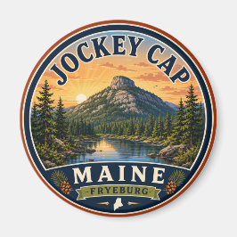 Jockey Cap Fryeburg Maine Rund Magnet