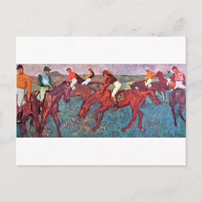 Jockey och häst, Edgar Degas Vykort (Framsida)