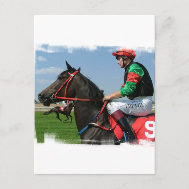 Jockey och Horse Postcard Vykort (Framsida)