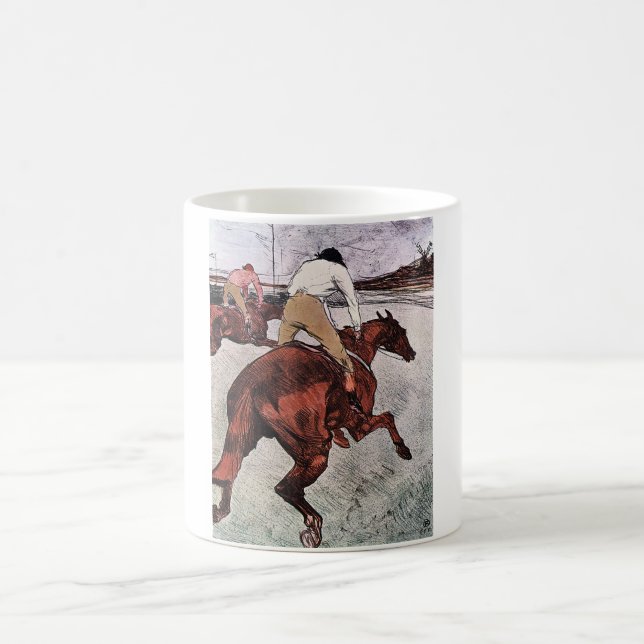 Jockey och Tävling Horse, Lautrec Kaffemugg (Center)