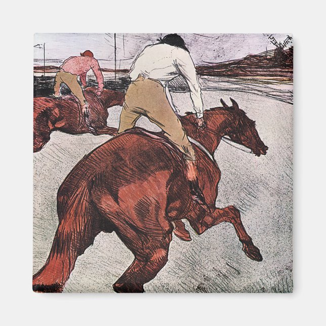 Jockey och Tävling Horse, Lautrec Magnet (Framsidan)
