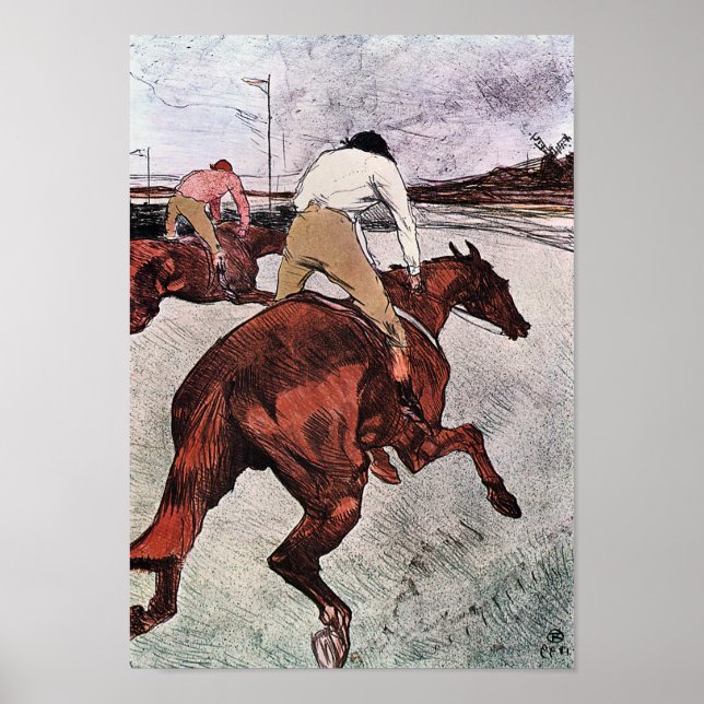 Jockey och Tävling Horse, Lautrec Poster (Framsidan)