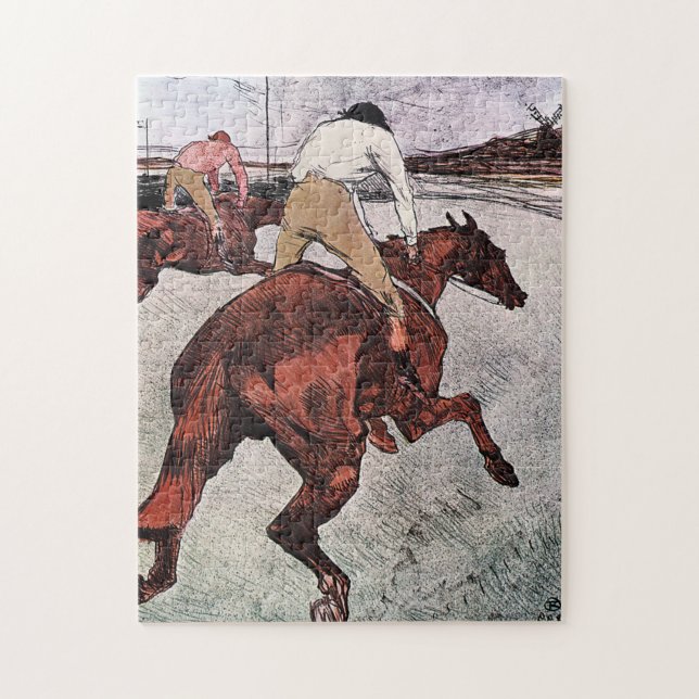 Jockey och Tävling Horse, Lautrec Pussel (Vertikal)