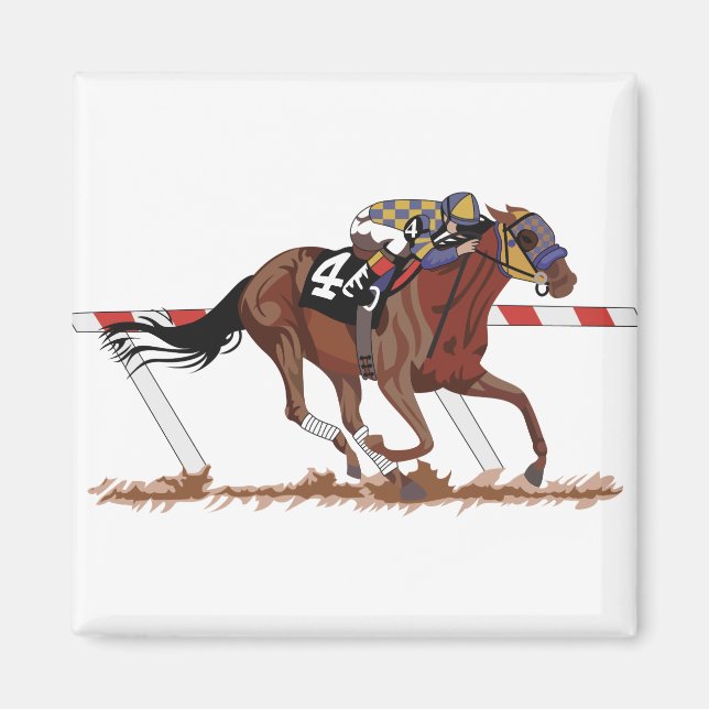Jockey On Racehorse Magnet (Framsidan)