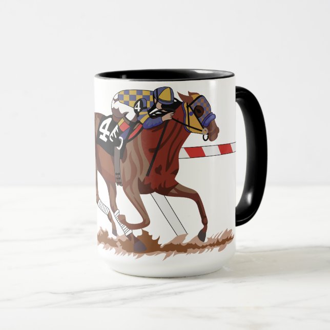 Jockey On Racehorse Mugg (Framsida höger)