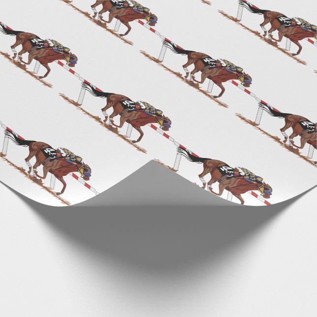 Jockey On Racehorse Presentpapper (Hörn)