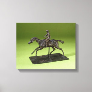 Jockey på en häst (brons), canvastryck