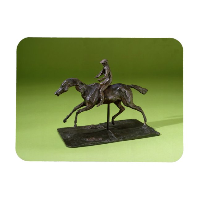 Jockey på en häst (bronze) magnet (Horisontell)