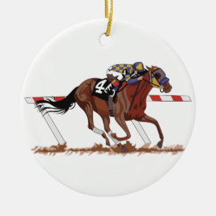 Jockey på Racehorse Julgransprydnad Keramik