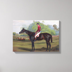 Jockey på Racehorsevintagemålning Canvastryck
