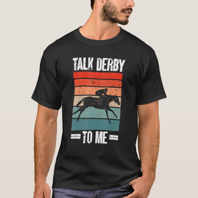 Jockey Racer Horses prata med mig Horse Derby T Shirt (Framsida)