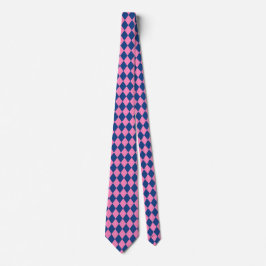 Jockey Silke Diamond Fransk Blue och Rosa Neck Tie Slips