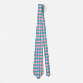 Jockey Silke Diamond Rosa och Blue Grönt Neck Tie Slips