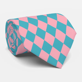Jockey Silke Diamond Rosa och Blue Grönt Neck Tie Slips