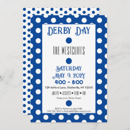 Jockey Silke Dots Blue and White Derby Party Inbjudningar