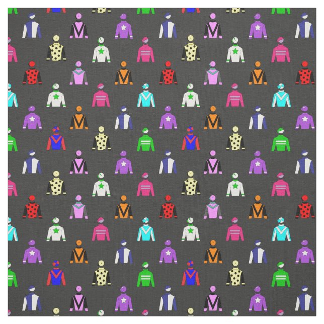 Jockey Silke Mönster på Grått Tyg (Provkarta)