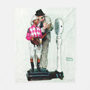 Jockey som in väger vid Norman Rockwell Fleecefilt