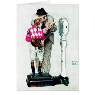 Jockey som in väger vid Norman Rockwell OBS Kort