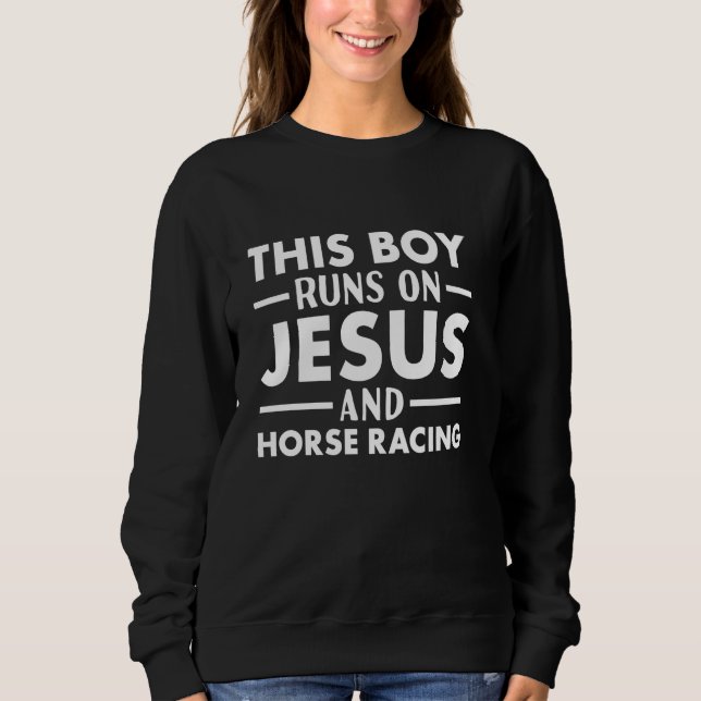 Jockey Springa på Jesus Horse Tävla T Shirt (Framsida)