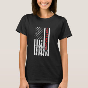 Jockey Us Flagga Horse Tävla T Shirt