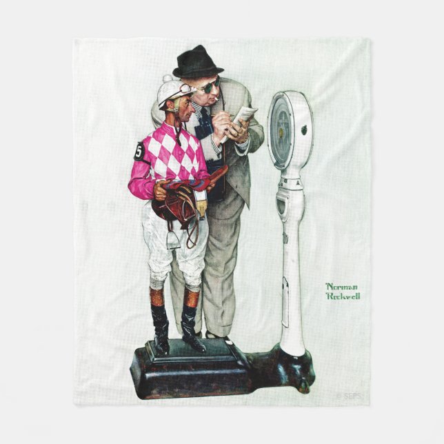 Jockey Weighing In by Norman Rockwell Fleecefilt (Framsidan)