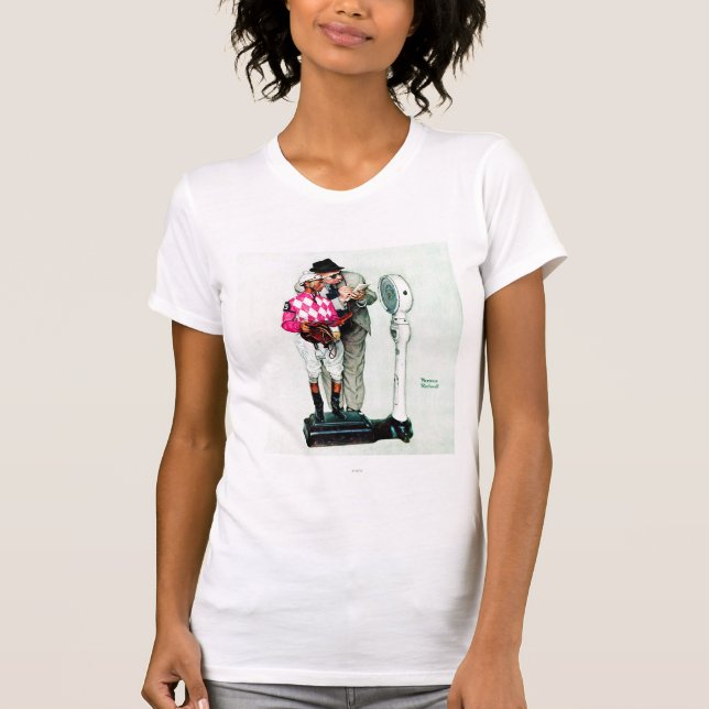 Jockey Weighing In by Norman Rockwell T-shirt (Framsida)