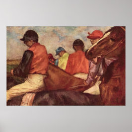 Jockeys av Edgar Degas, Vintage hästkapplöpningsko Poster