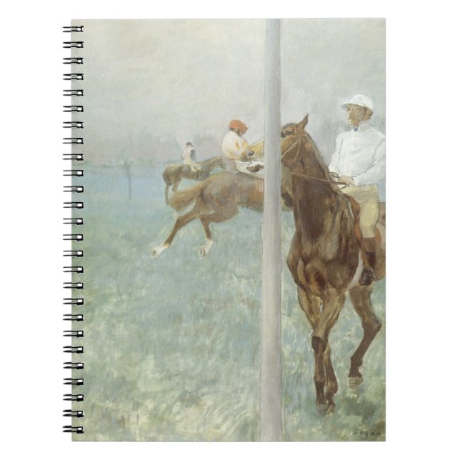Jockeys Före Tävling av Edgar Degas Anteckningsbok Med Spiral (Framsidan)