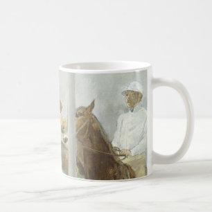 Jockeys före tävlingen av Edgar Degas Kaffemugg