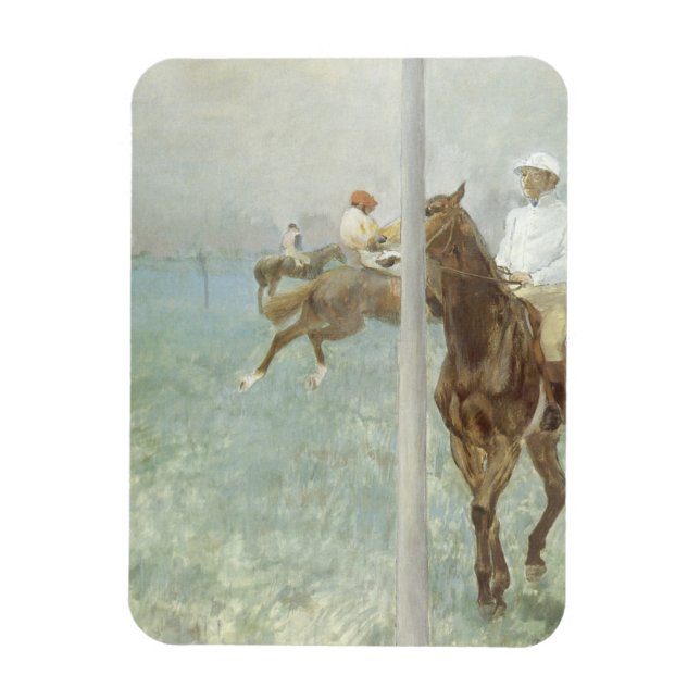 Jockeys före tävlingen av Edgar Degas Magnet (Vertikal)